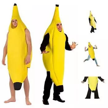 Карнавальная одежда для мужчин, женщин, мальчиков и девочек, косплей, забавный сексуальный костюм банана, новинка, Хэллоуин, Рождество, карнавальная вечеринка, украшения, Рождество kids one size