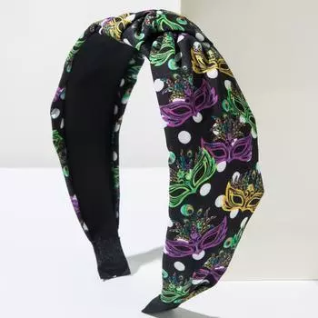 Карнавальная повязка на голову Тканевая Узловая Очки Принт в горошек Трендовая Персонализированная Минималистичная Праздничные аксессуары для волос One Size