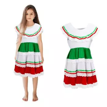 Карнавальное платье Платье для ролевых игр Платье для девочек Длинное платье L белый