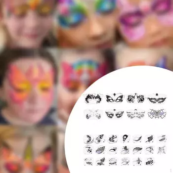 Карнавальные трафареты для лица, шаблоны для рисования глаз для детей, взрослых, детские фестивали Full and Half Face