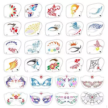 Карнавальные трафареты для лица, шаблоны для рисования глаз для детей, взрослых, детские фестивали 8pcs Full Face