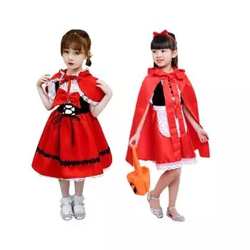 Карнавальный костюм Красной Шапочки для детей, платье на Хэллоуин, карнавал, фантазия, праздничное нарядное платье для девочек, детское праздничное платье 110
