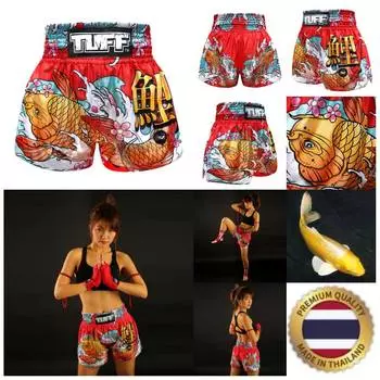 Карп Кои Рыба Японский Муай Тай ММА Кикбоксинг Боксерские шорты Ретро Винтажные брюки с принтом 3D микрофибра Эластичная борьба Боевые искусства Обучение Фитнес Тренажерный зал