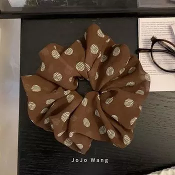 карри зеленый шифон старший смысл толстой кишки резинка для волос женская высокая эластичность завязка украшения веревка для головы Южная Корея новый