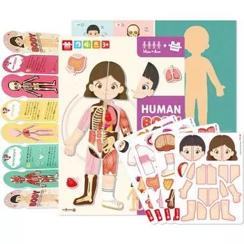 Карта человеческого тела, версия. 2 пазла, 1, 85 деталей, Korea Best Toddler Puzzle Puzzle