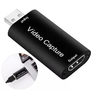 Карта HDMI-совместимая с USB 1080P USB2.0 Блок записи потокового вещания высокой четкости чёрный