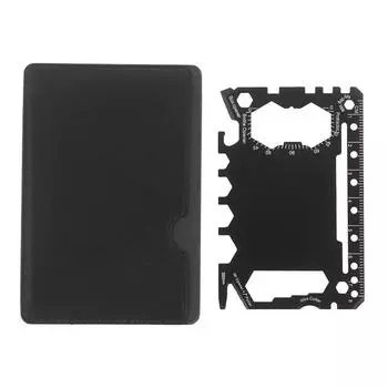 Карта-инструмент 46 в 1 для ношения, многоцелевые аксессуары для выживания с собой на природе, портативный инструмент-карта для кемпинга, гаечный ключ-открывалка для бутылок чёрный