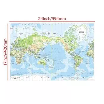 Карта мира-Географическая карта с городами,Для помещения/улицы,Фон,Постер для настенного искусства,Учебные пособия,Туристические принадлежности 59*42cm