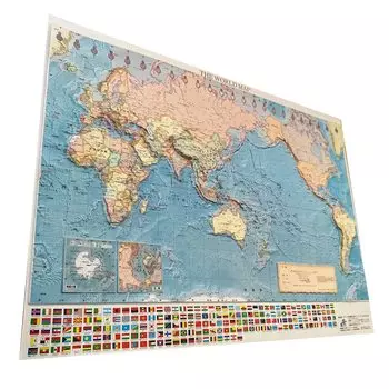 Карта мира Souma PALCCOAT 3D с антибактериальной обработкой, размер 578 мм x 820 мм. Мастера вручную формуют каждую деталь.