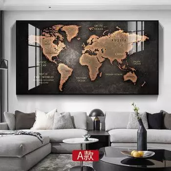 Карта мира, украшение, холст, картина, ретро, абстрактный пейзаж, художественный принт, постер для современного дома, гостиной, Настенный декор, фреска, подарок 21cm30cm NoFrame