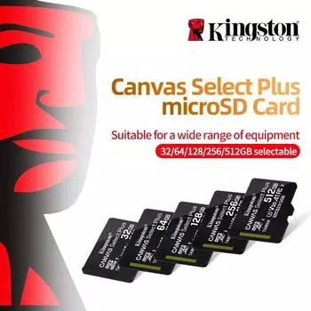 Карта памяти Kingston 128G Micro SD, 100 МБ/с., класс 10, sd memoria, 128 ГБ/64 ГБ/256 ГБ SD/TF флэш-карта 512 ГБ/256 ГБ microSD для телефона A1 64GB