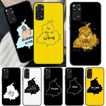 Карта Пенджаба с контуром для Redmi 10A 10C 9A 9C 9T K40 K50, чехол для игрового телефона Redmi Note 11S 10S 9S 9 10 11 Pro Redmi Note 11