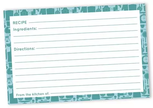 Карта рецептов Inkdotpot 6x4 дюйма, односторонние карты рецептов, карты рецептов, границы, карты рецептов, свадьба, свадебный душ, детский душ, упаковка 6x4 белый