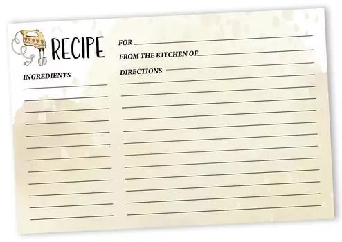 Карта рецептов Inkdotpot 6x4 дюйма, односторонние карты рецептов, карты рецептов выпечки, карты рецептов для свадьбы, свадебного душа, детского душа, упаковка 6x4 белый