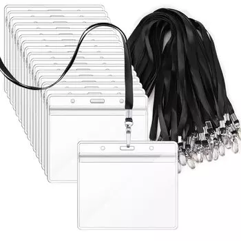 Карта Segarty Имя Имя 25 Подвесные Имя Сотрудник Прозрачная Имя Карта Карты Шея Двойной Шея Для Сотрудника Деловой Пропуск Чехол Изготовлен из