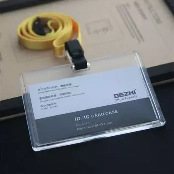 Карта сотрудника Держатель для ID-карты Рабочее удостоверение Обложка для визитки Держатель для визиток Женщины Мужчины Yellow-Horizontal