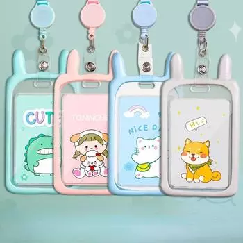 Карта Студенческая банковская карта Кроличьи уши Держатели для автобусных карт Чехол для удостоверения личности Защитный чехол для карты Карта доступа зелёный