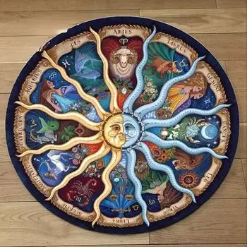 Карта Таро Двенадцать Созвездий круглый ковер Милая сова Палевый Черный дракон Золотой дракон ковер с узором павлина украшение дома 40cm