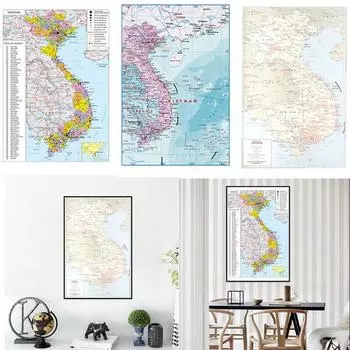 Карта Вьетнама Настенный Арт Плакат Украшение Фон Домашний Офис Школьные Принадлежности 420*594mm / English Version