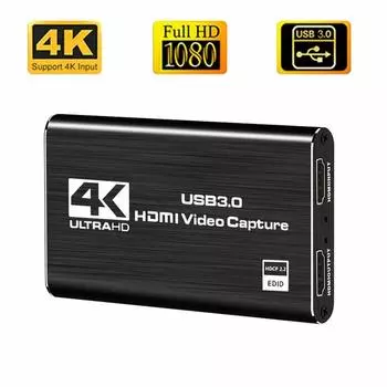 Карта видеозахвата 4k 1080p 60 кадров в секунду HD, устройство записи HDTV-камеры — совместимо с USB 3.0pc, устройство записи потокового видео