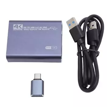 Карта видеозахвата 4K USB 3.0 HD Входное устройство видеозахвата Plug and Play для компьютера телефона