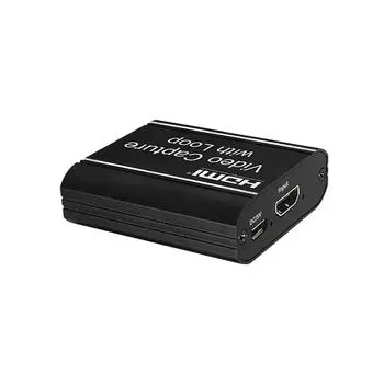 Карта видеозахвата с контурным выходом Карта захвата USB 3.0 Конвертер потокового видео в реальном времени Вход 4K чёрный