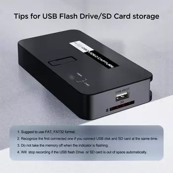 Карта захвата видео с высокой четкостью 1080P, устройство для записи игр с высокой четкостью, Cam Link, USB-устройство для захвата видео чёрный