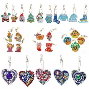 Картина 1 комплект брелок алмазная картина популярный DIY 5D ручная работа алмазная вышивка брелок мультфильм подарки ювелирные изделия аксессуар