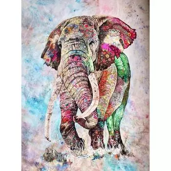 Картина Алмазная Алмазная Вышивка Квадратный Слон Животные Краска 20X30CM