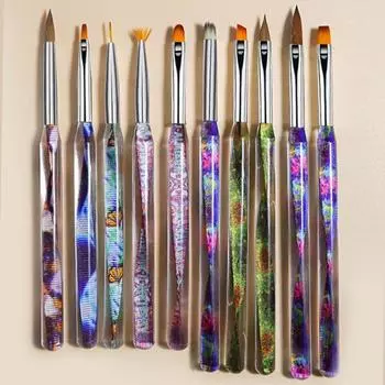 Картина для ногтей, УФ-нелиняющая ручка с мягкой щетиной «сделай сам», хорошая полимеризационная гель-кисть для рисования, маникюра E