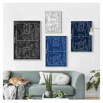 Картина Футбольный Патентный Плакат Футбольный Тренер Подарок Мальчикам Декор Комнаты Спортивные Настенные Художественные Репродукции Картина Футбольное Поле Чертеж Художественный Холст 21cm30cm NoFrame