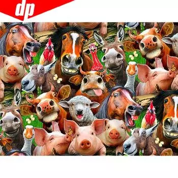 Картина горный хрусталь мозаика 5D DIY алмазная живопись животные полная круглая дрель Алмазная вышивка 20X30CM