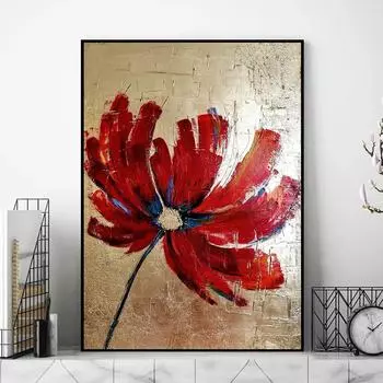 Картина маслом цветка мака, картина маслом, плакаты и гравюры, украшение домашней гостиной без рамки 21cm30cm NoFrame