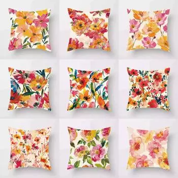 Картина маслом цветочный узор декоративная наволочка гостиная спальня квадратная подушка наволочка 40x40cm