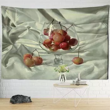 Картина маслом фрукты искусство гобелен настенный винтажный фон украшение стены коврик для пикника спальня общежитие домашний декор 100X75CM
