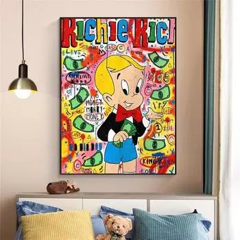 Картина маслом Little Rich, уличное граффити, арт-поп-мега-плакат 21cm30cm NoFrame