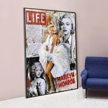 Картина маслом Мэрилин Монро в газетах, модные сексуальные женские постеры, картина маслом, постеры, украшение дома, настенная художественная печать 21cm30cm NoFrame