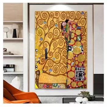 Картина маслом на холсте, художественные постеры и принты, скандинавская настенная картина для гостиной, репродукция Густава Климта 20cm40cm NoFrame