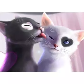 HuaCan Алмазная картина DIY Kit Кошка Картина Круглая дрель Животные Мозаика Картины Вышивка Ручная работа Искусство Ремесло Домашний декор 30x40 см 30*40 cm