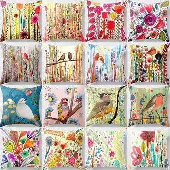 Картина маслом наволочка с цветочным принтом украшение дома автомобиль диван украшение наволочка орнамент 40x40cm