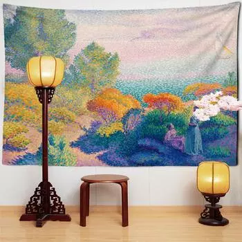 Картина маслом парусника в поле, гобелен, настенное искусство, простая загадочная психоделическая эстетика, домашний декор для комнаты 95x70CM