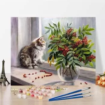 Картина маслом по номерам DIY Картина по номерам Украшение дома Искусство Холст Цифровая картина маслом 40x50cm no frame