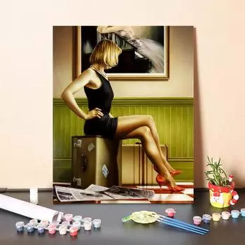 Картина маслом по номерам DIY Картина по номерам Украшение дома Холст Цифровая живопись маслом Искусство 40x50cm no frame