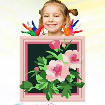 Картина маслом по номерам для детей 20x20 см, обучение рисованию, хобби, развитие, ручная роспись, детский рисунок 20x20cm no Frame