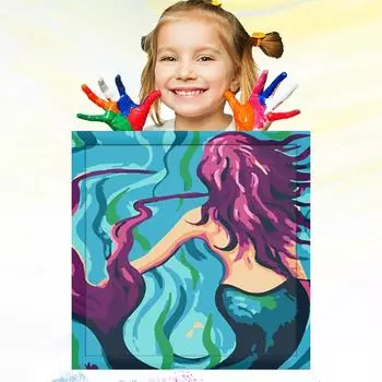 Картина маслом по номерам для детей 20x20 см Детский рисунок Хобби Развитие Дети Обучение рисованию Ручная роспись 20x20cm no Frame