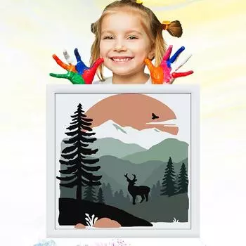 Картина маслом по номерам для детей 20x20 см. Развитие хобби. Ручная роспись. Детский рисунок. Обучение рисованию детей. 20x20cm no Frame