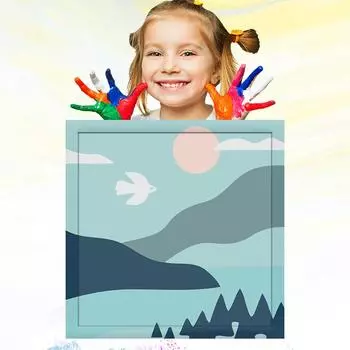 Картина маслом по номерам для детей 20x20 см. Детское обучение рисованию. Ручная роспись. Развитие хобби. Детский рисунок. 20x20cm no Frame