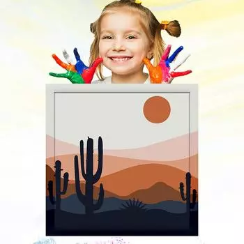 Картина маслом по номерам для детей 20x20 см, развитие хобби, обучение рисованию детей, ручная роспись, детский рисунок 20x20cm no Frame