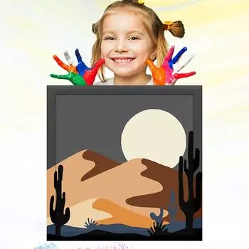 Картина маслом по номерам для детей 20x20 см, развитие хобби, обучение рисованию детей, детский рисунок, ручная роспись 20x20cm no Frame