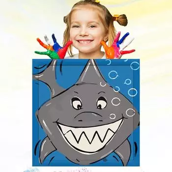 Картина маслом по номерам для детей 20x20 см, ручная роспись, развитие хобби, детский рисунок, обучение рисованию детей 20x20cm no Frame